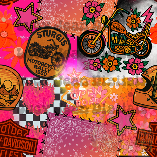Vintage Vibes HD motorcycle seamless File