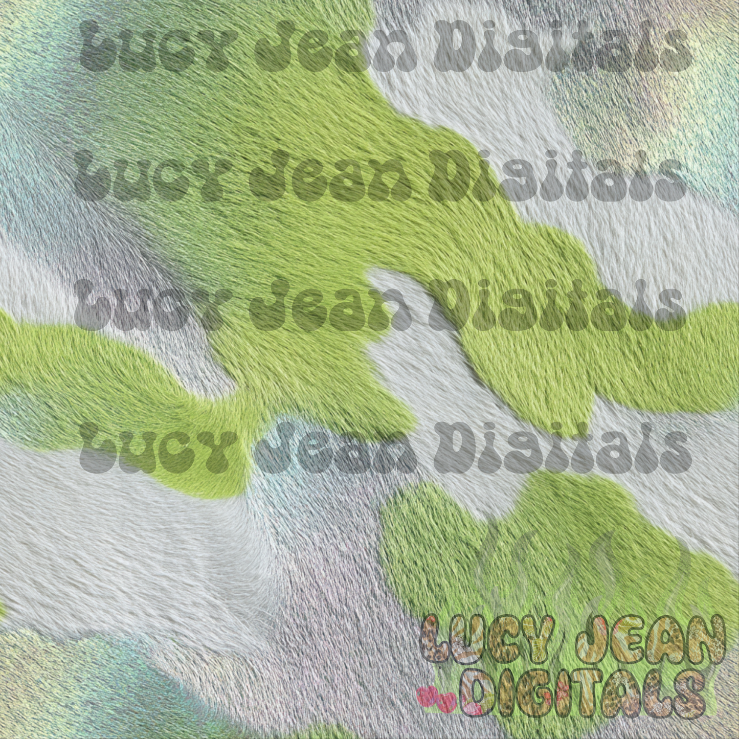 Lime Holographic Cow Hide Seamless File