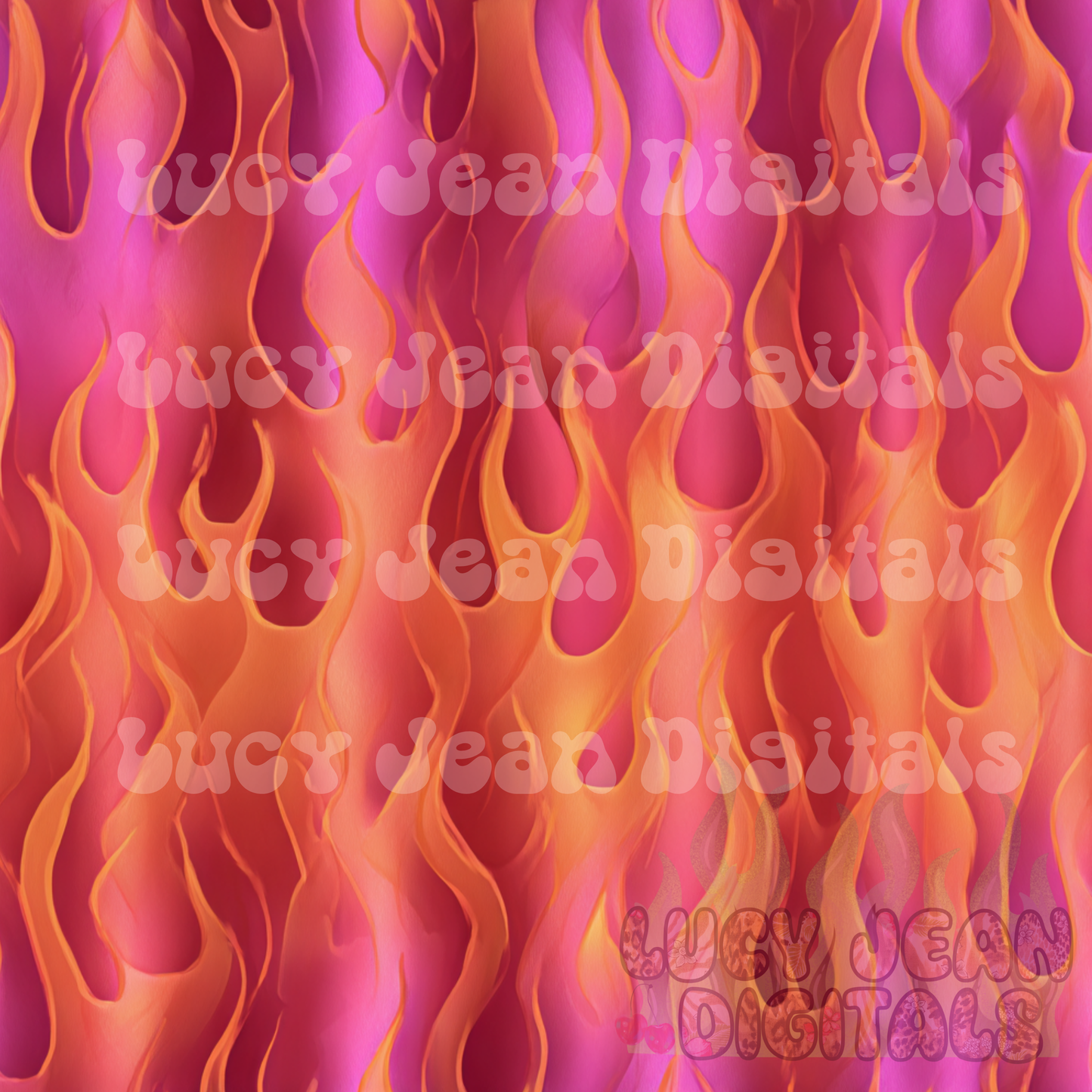 Pink orange ombré Flames Seamless File