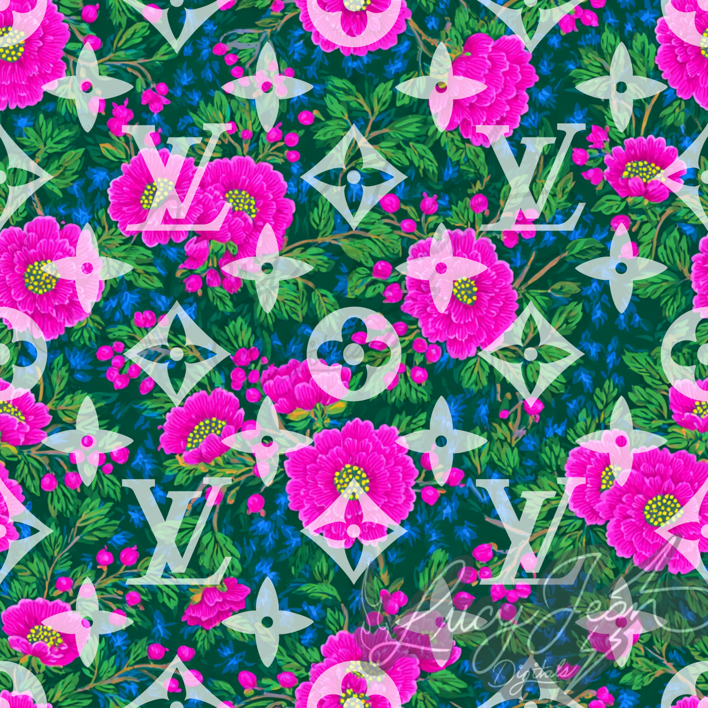 Boujee dopamine neon floral seamless file-2026
