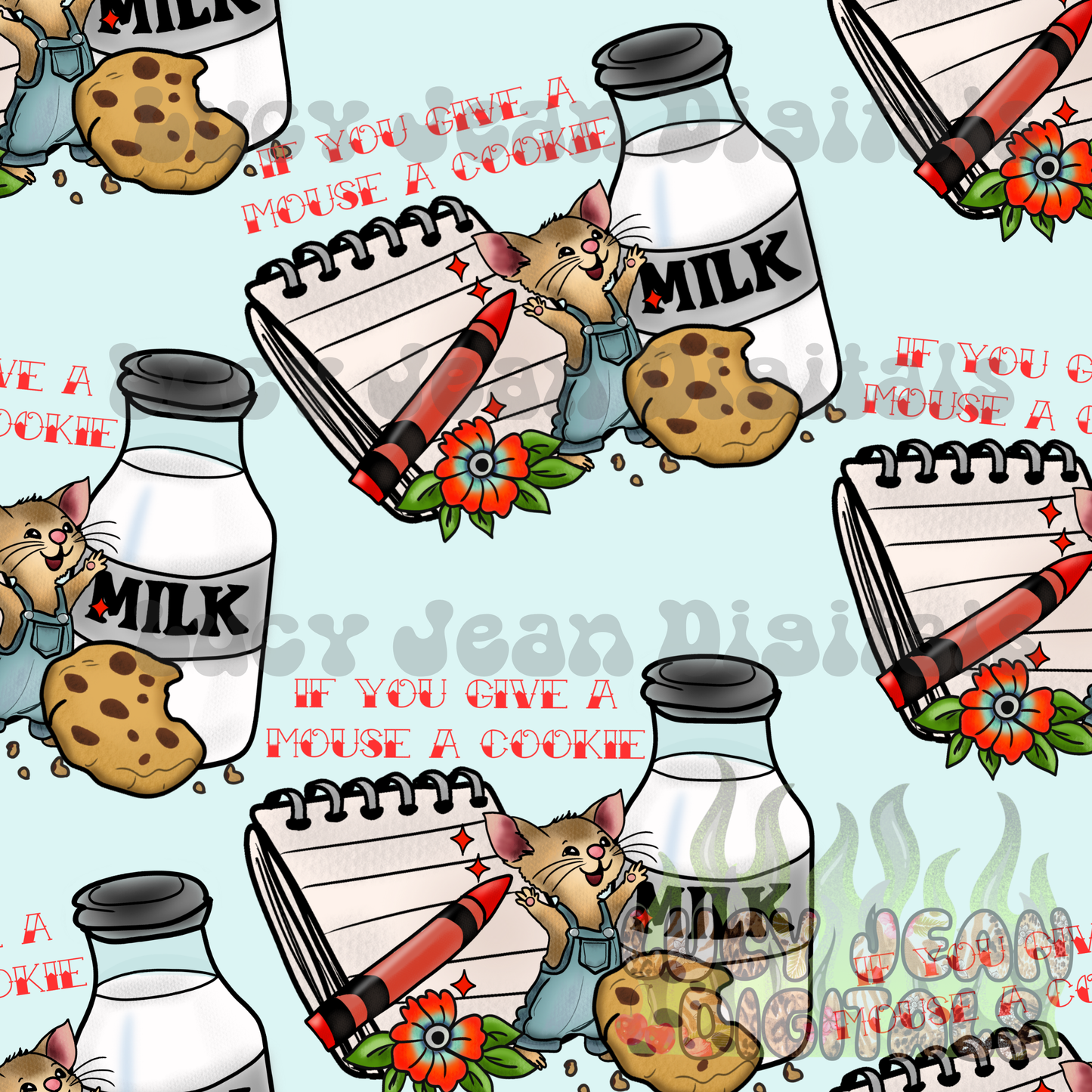 Traditional tattoo mouse cookie book Seamless File- 2026