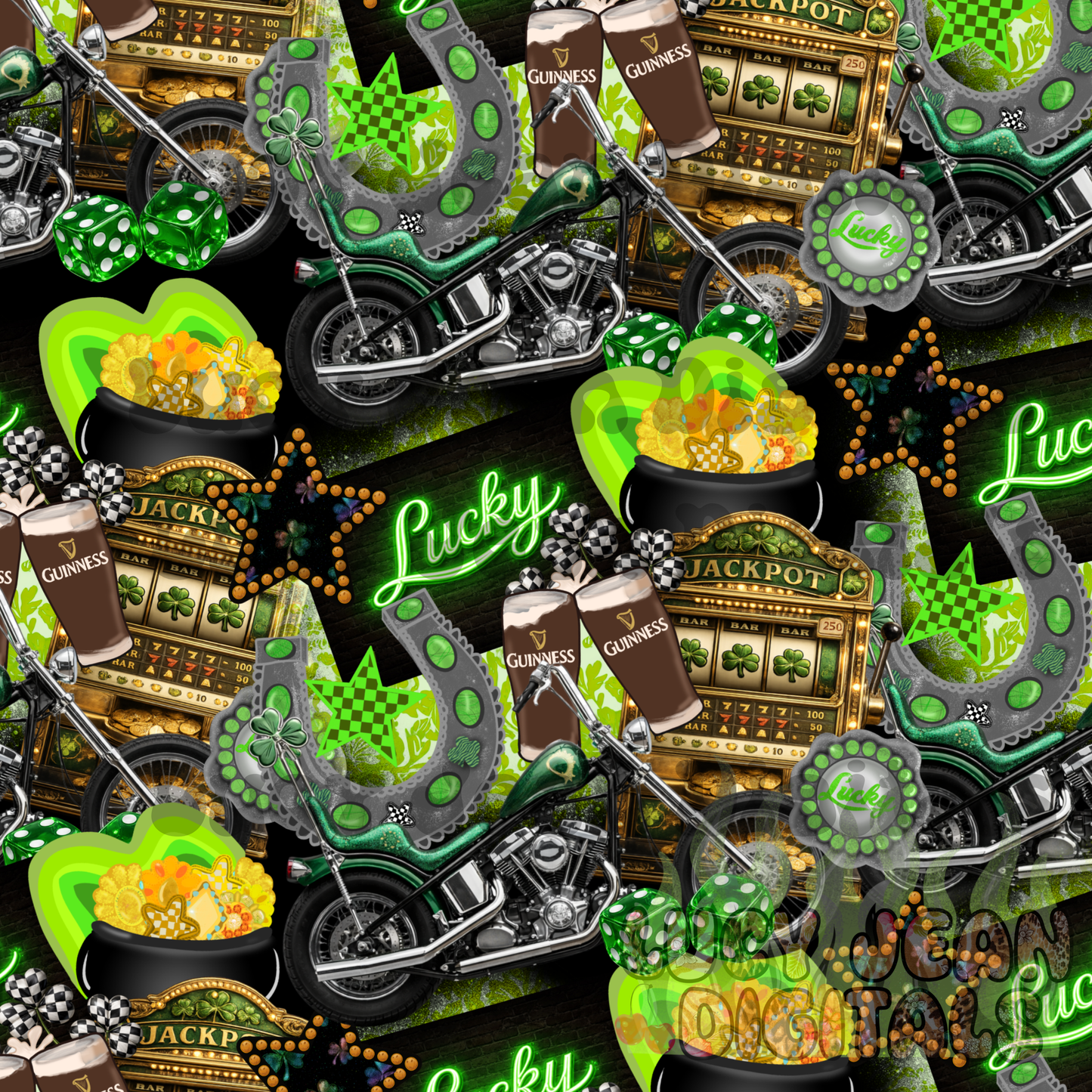 St Patrick’s day ADULT W/Beer HD motorcycle Seamless File- 2026