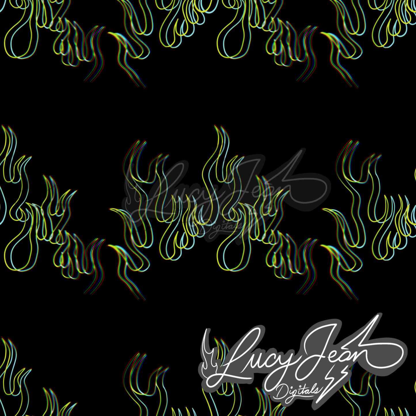 Trippy green black flames seamless file-2026