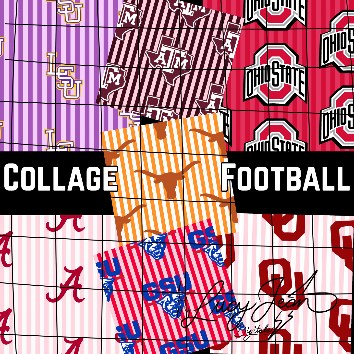 Collage Football Seamless File Bundle-2026