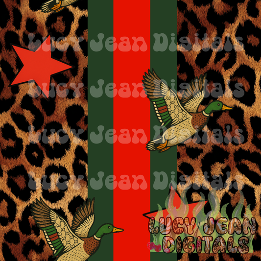 Red/Green boujee leopard Mallards Seamless File
