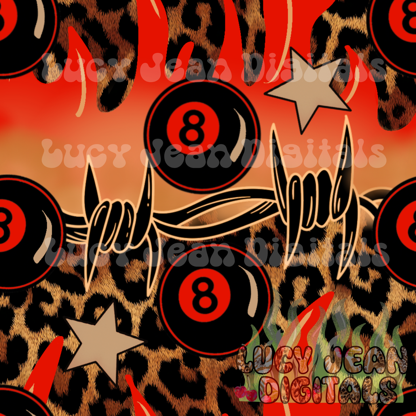 leopard flames Seamless File