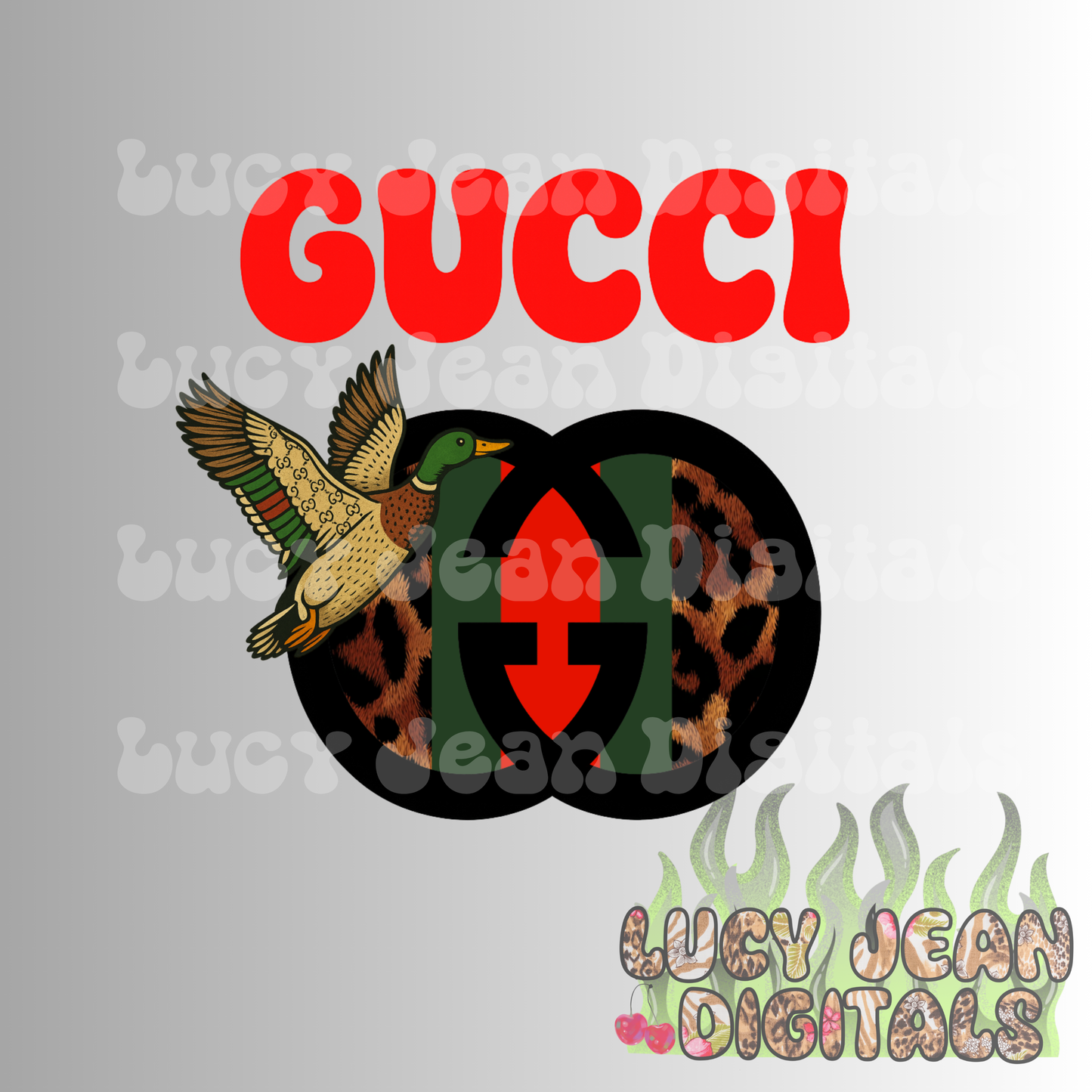 boujee leopard black mallard PNG