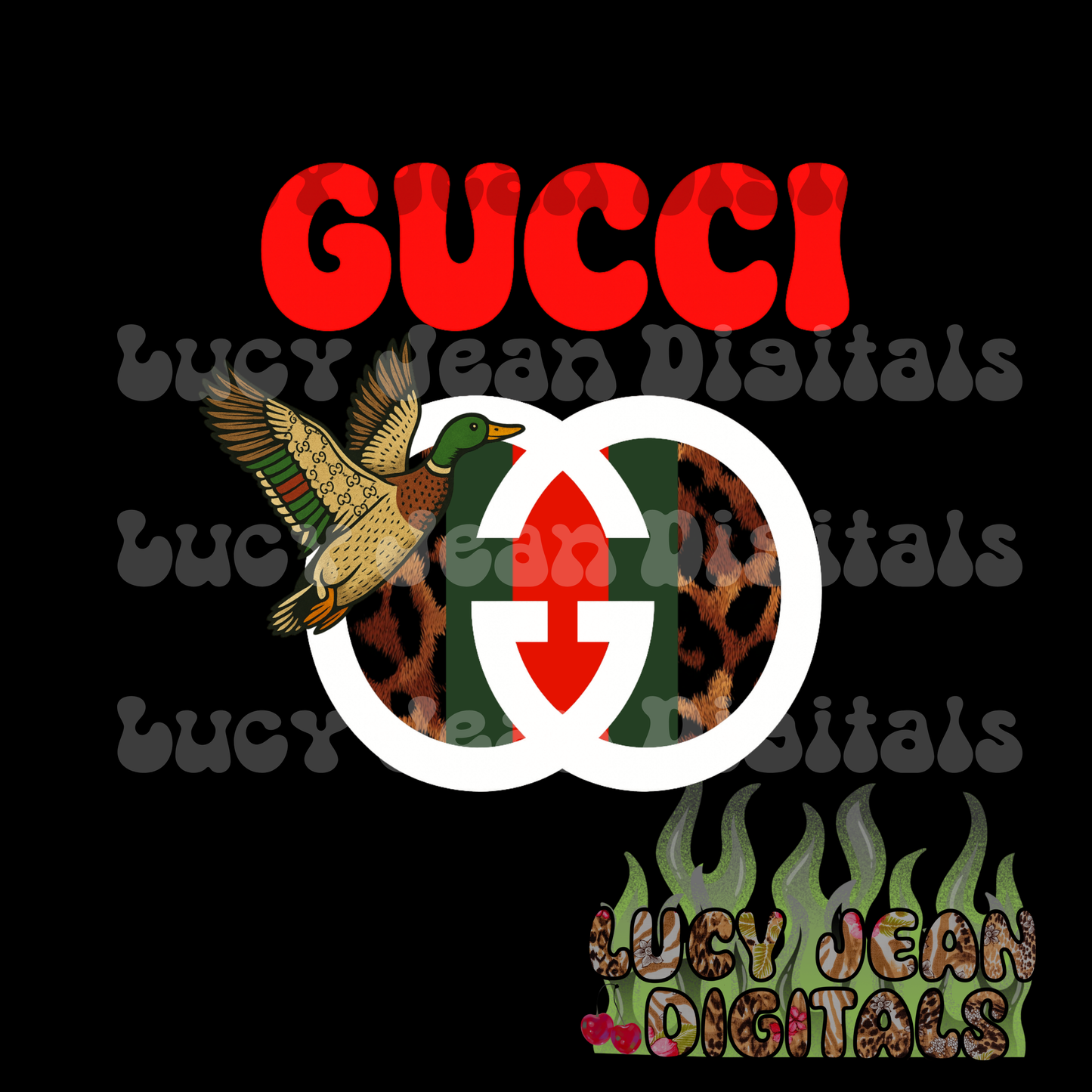 boujee leopard white mallard PNG