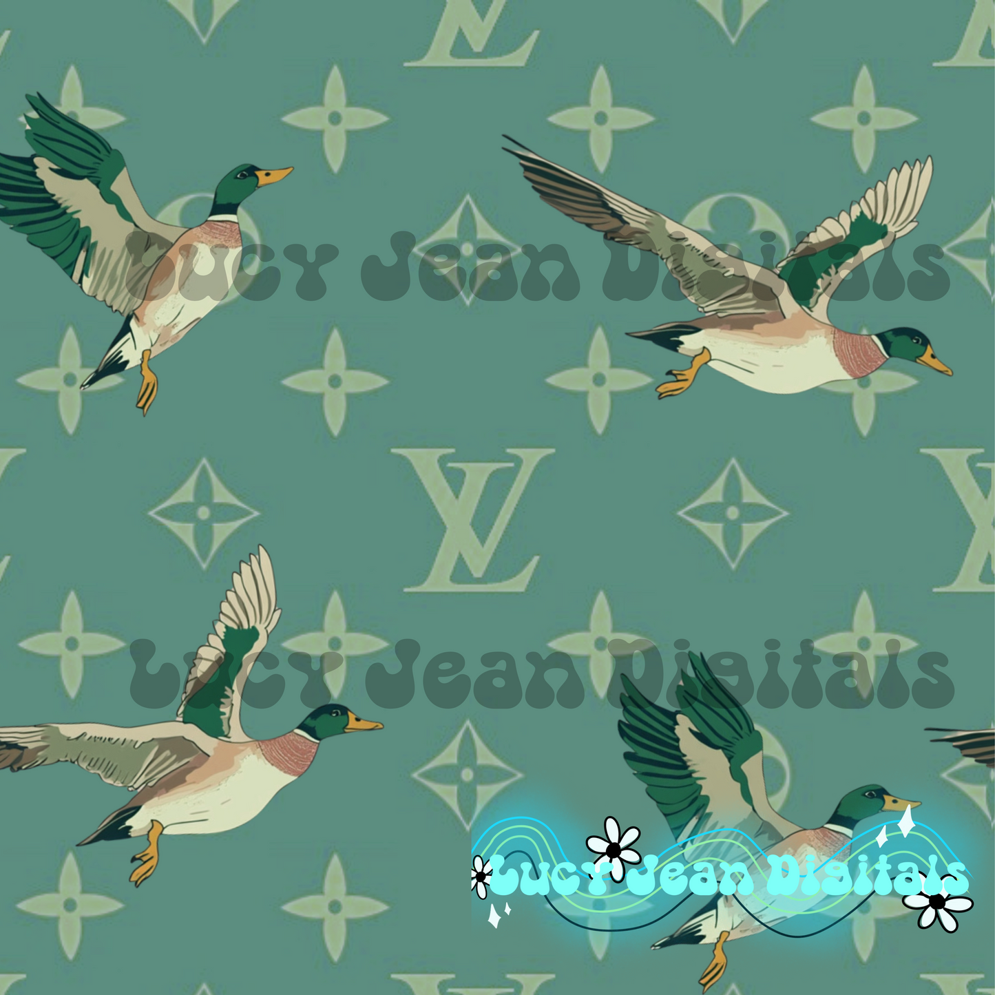 Boujee Mallards green Seamless File