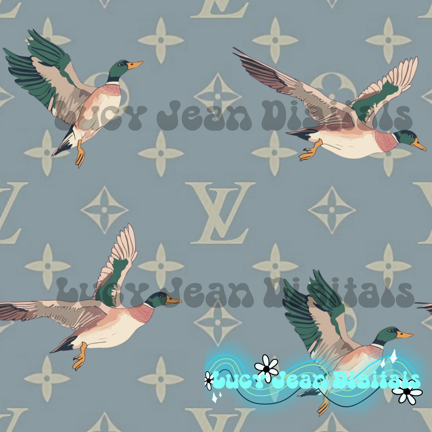 Boujee Mallards grey Seamless File