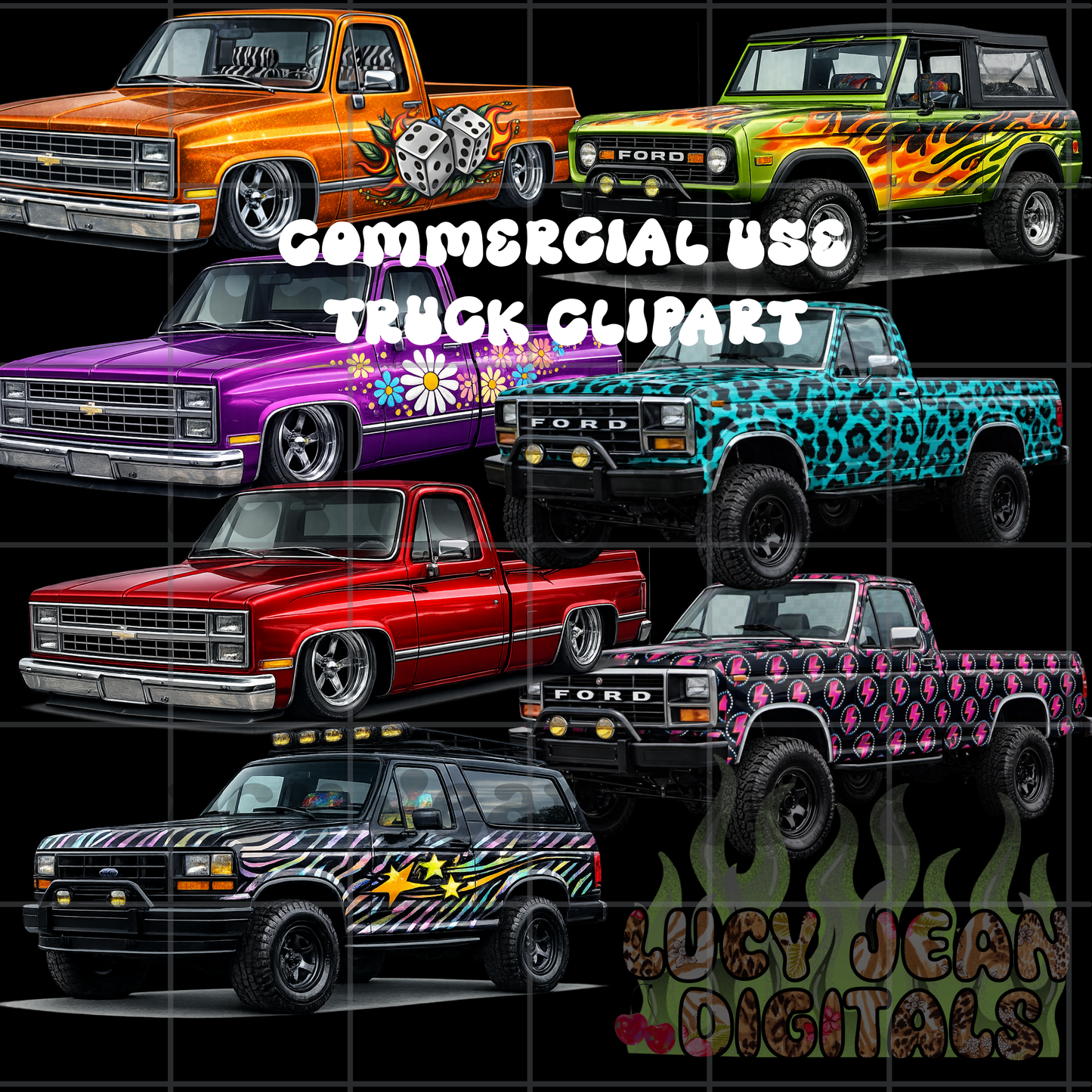 LIMITED vintage trucks Clipart Bundle - NO CODES ON THESE