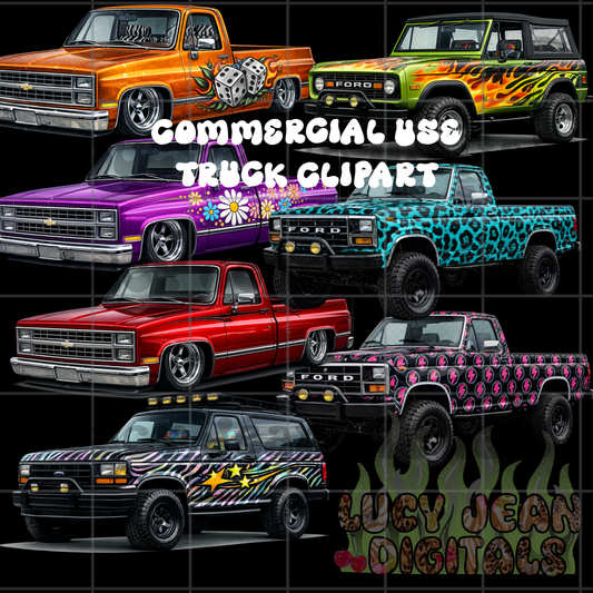 LIMITED vintage trucks Clipart Bundle - NO CODES ON THESE
