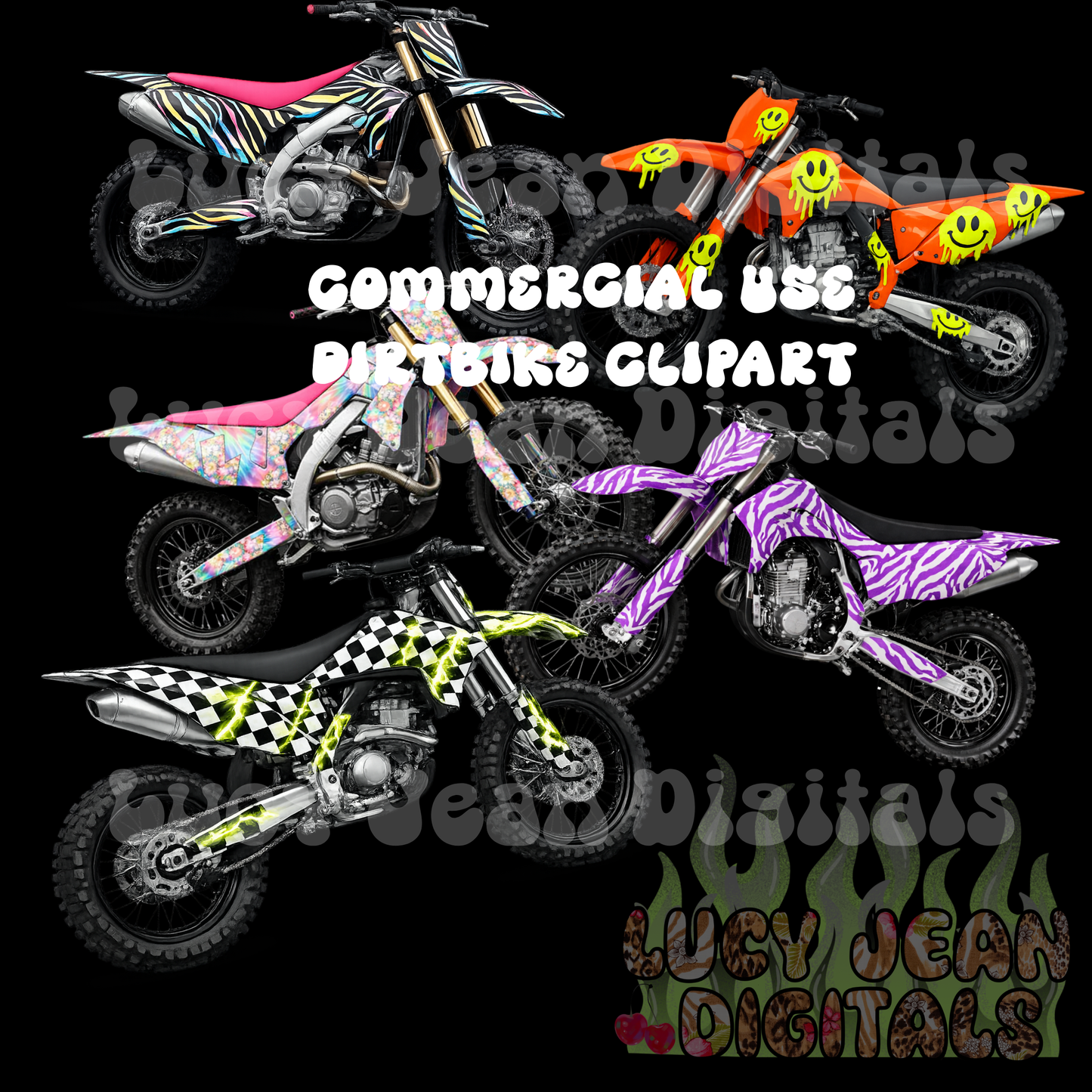 LIMITED DIRTBIKE Clipart Bundle - NO CODES ON THESE