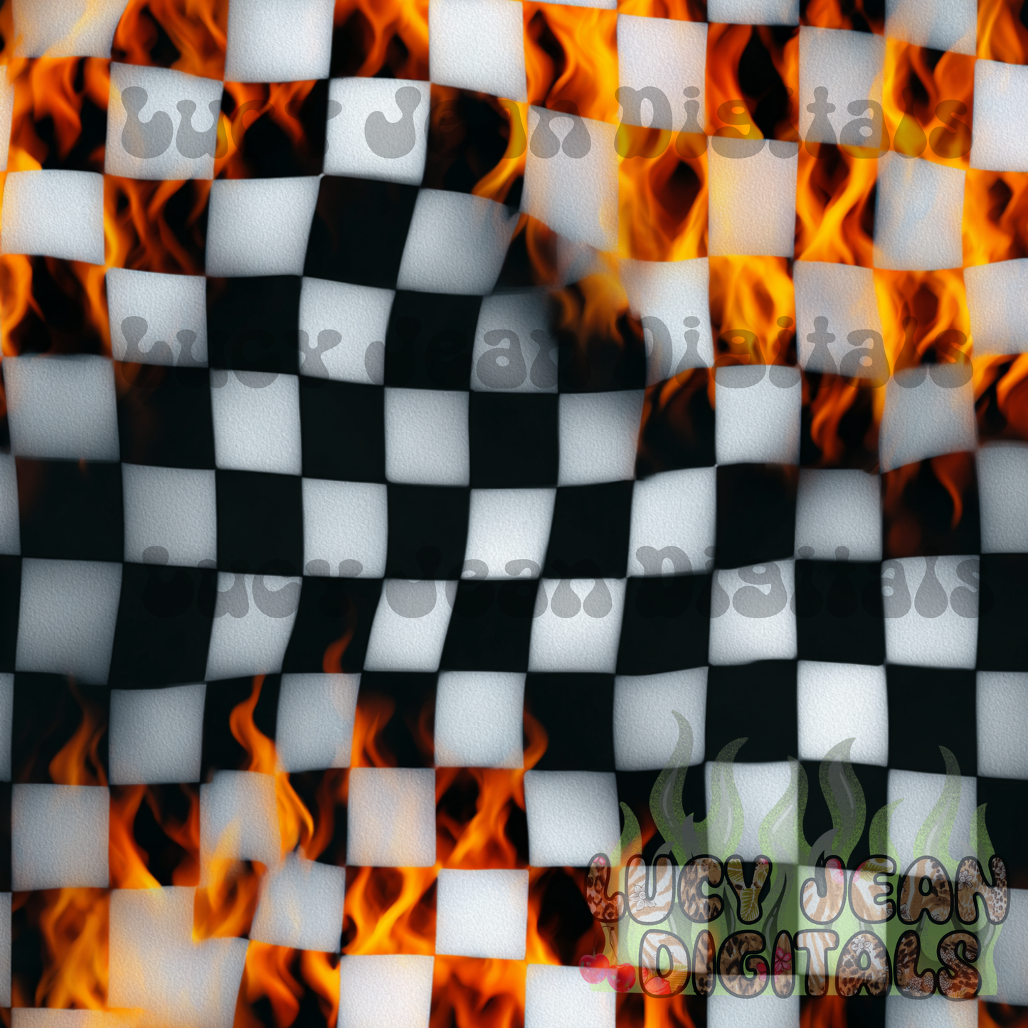 Fire and checkered Seamless File- 2026