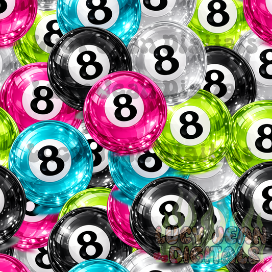 Glass 8 ball collage Seamless File- 2026