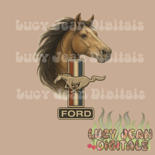Vintage horse car PNG