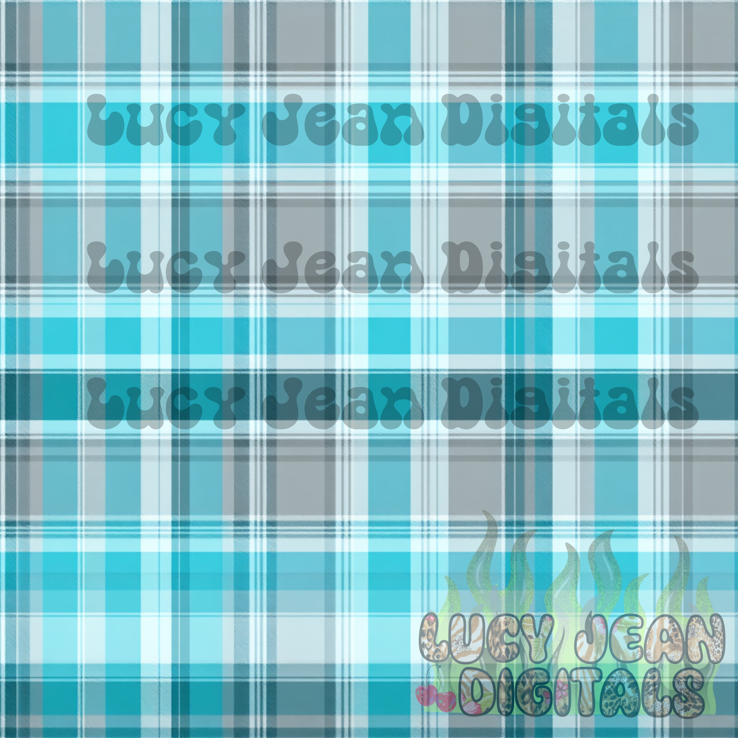 Teal flannel Seamless File- 2026