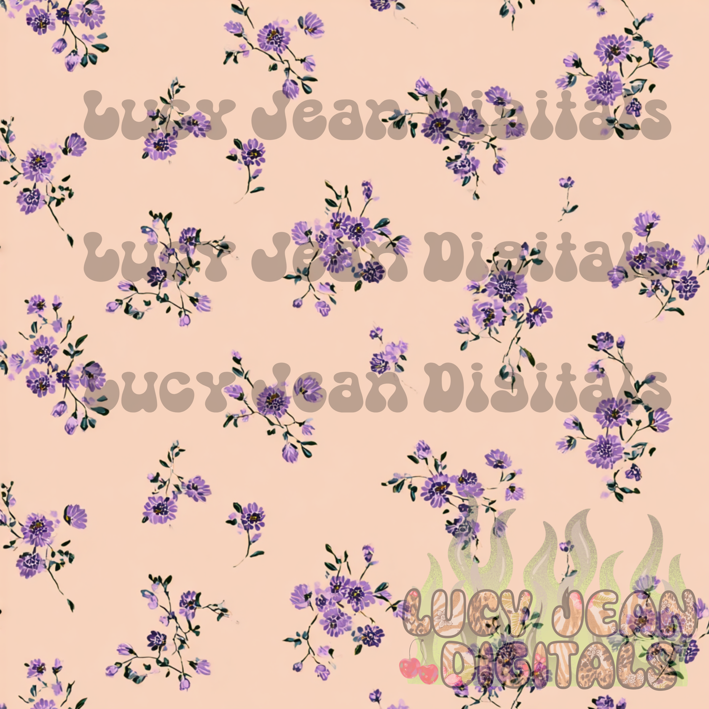 Lavender/peach vintage floral Seamless File- 2026