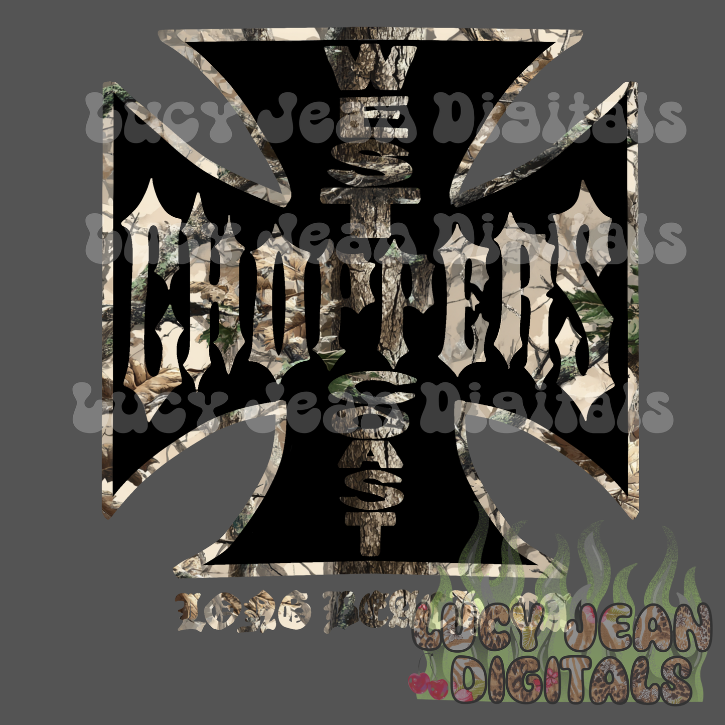 WC choppers motorcycle Camo black PNG- 2026