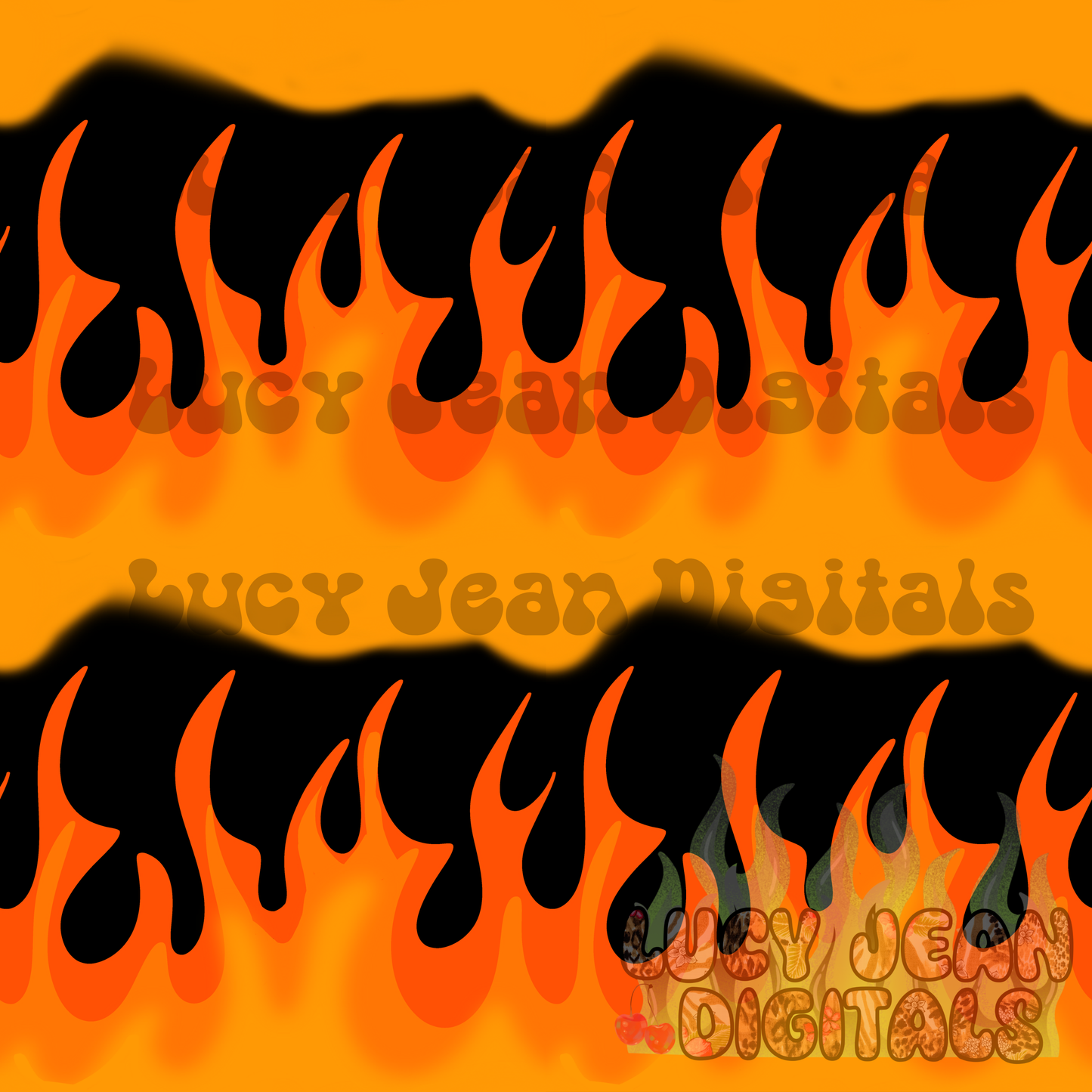 orange black flames  Seamless File- 2026