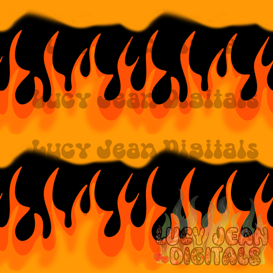 orange black flames  Seamless File- 2026