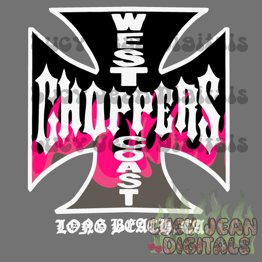 WC choppers motorcycle pink barbed wire PNG- 2026
