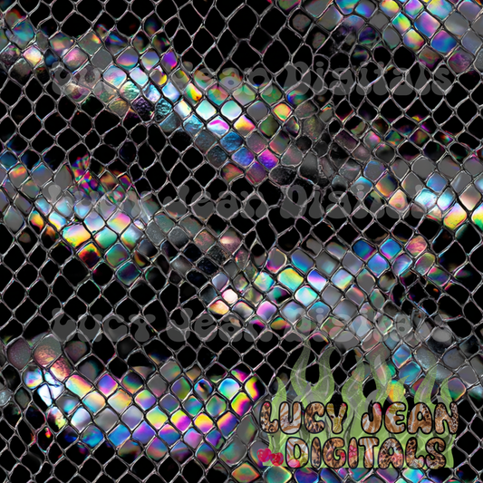 Black holographic Snake Skin Seamless File