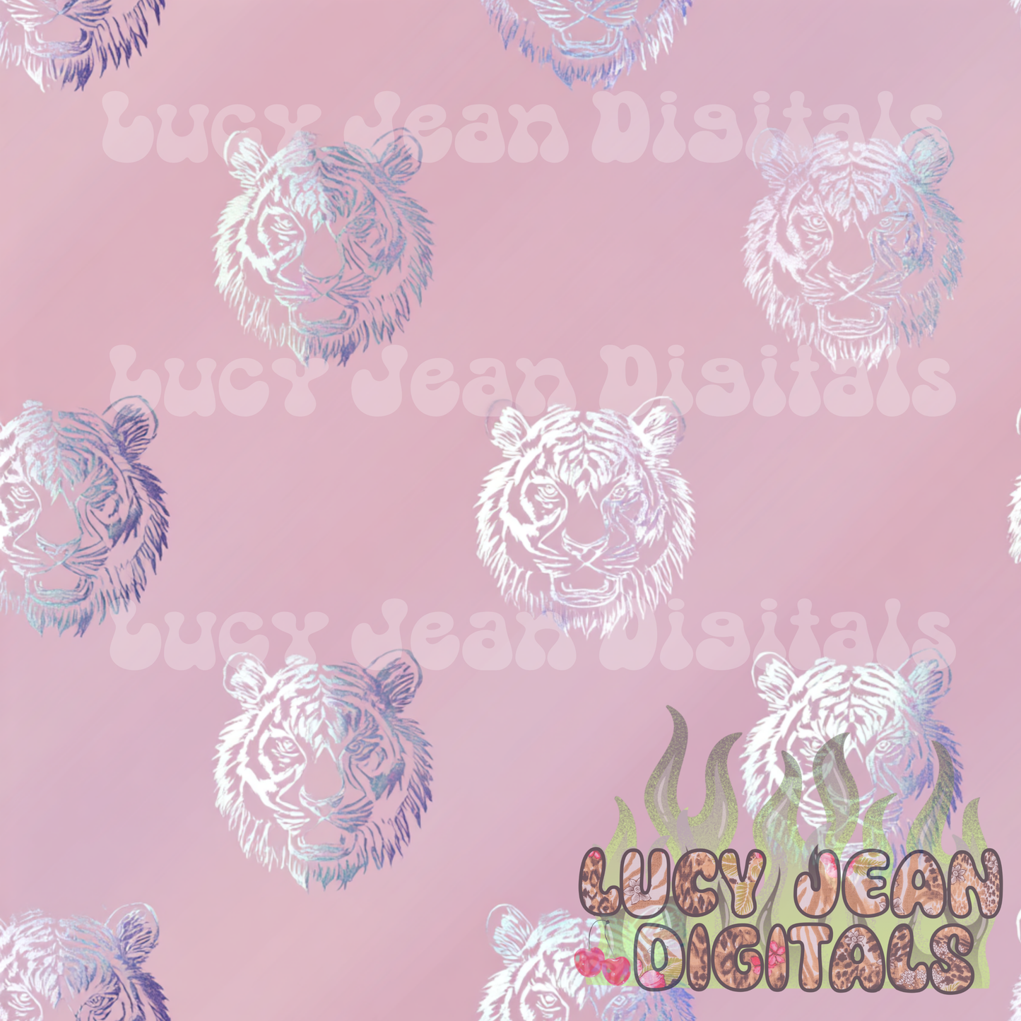 Holographic pink Tiger Seamless File