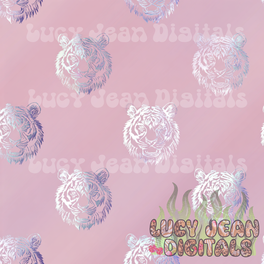 Holographic pink Tiger Seamless File