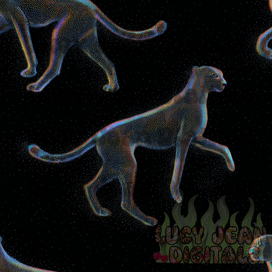 Black holographic Glitter Cheetah Seamless File