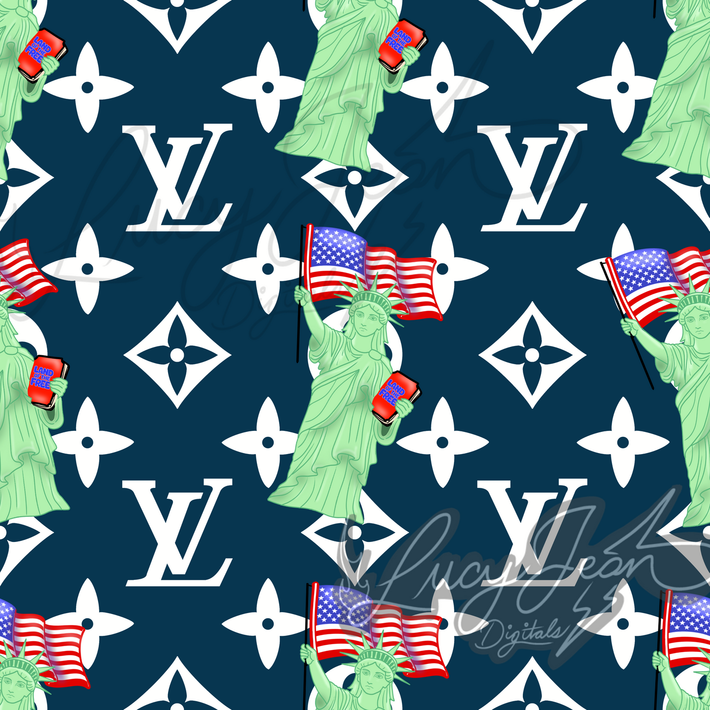 Boujee Lady Liberty seamless File- 2026