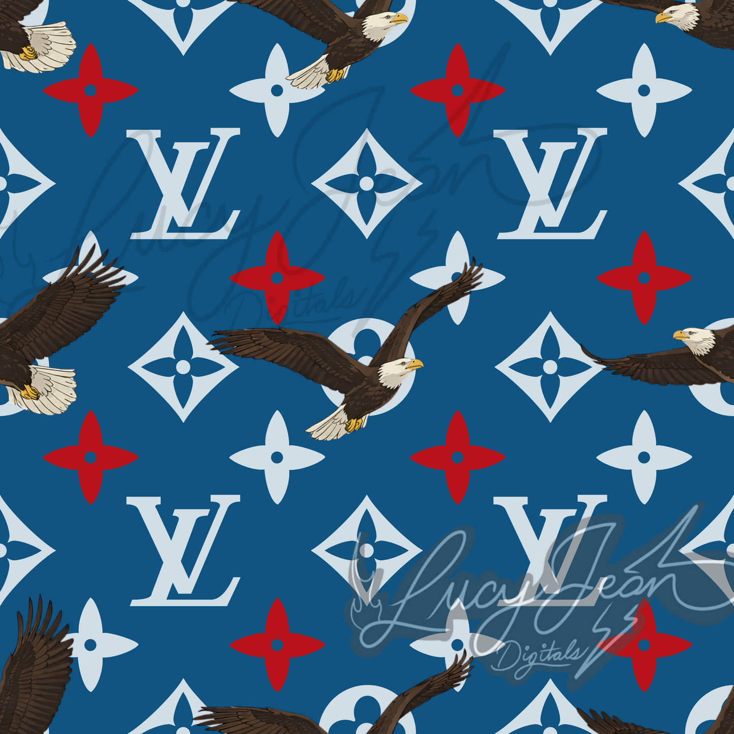 Boujee Eagle red white and blue Seamless File- 2026