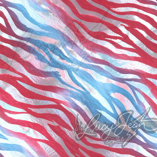 Red white and light blue zebra Seamless File- 2026
