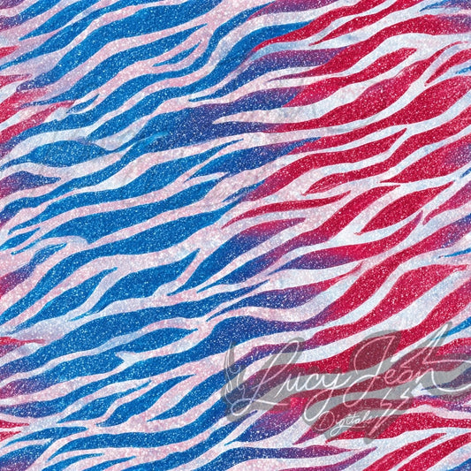 Red white blue glitter zebra Seamless File- 2026