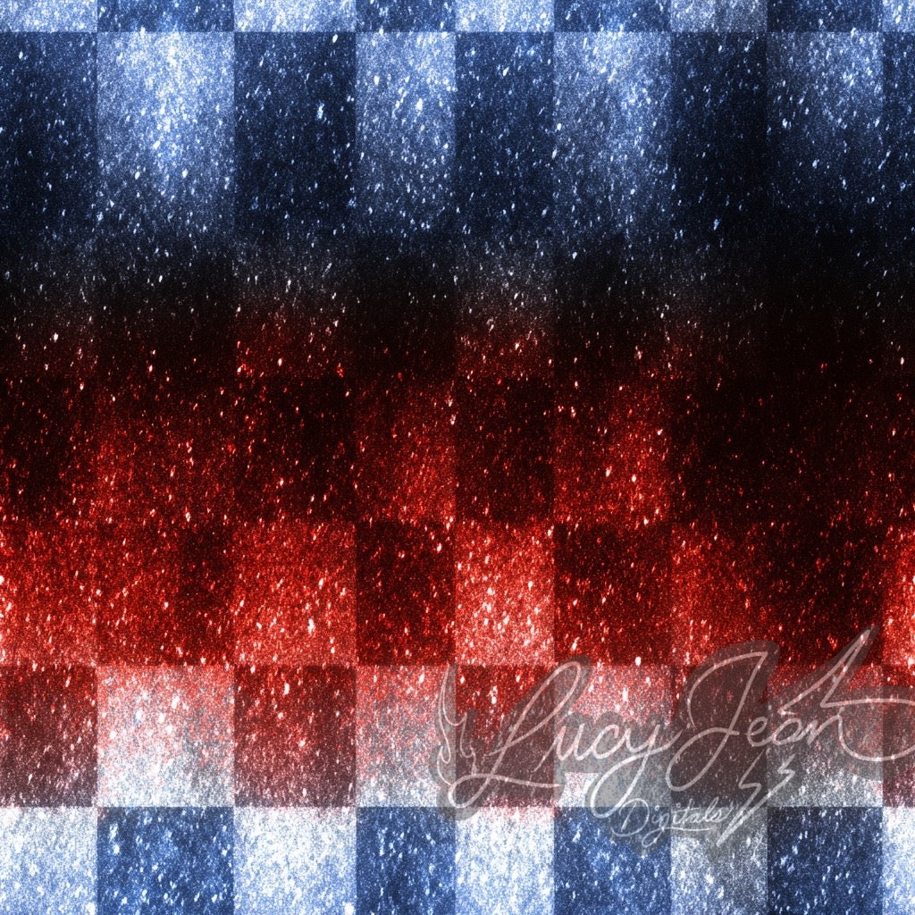 Red white and blue ombre checkered Seamless File- 2026