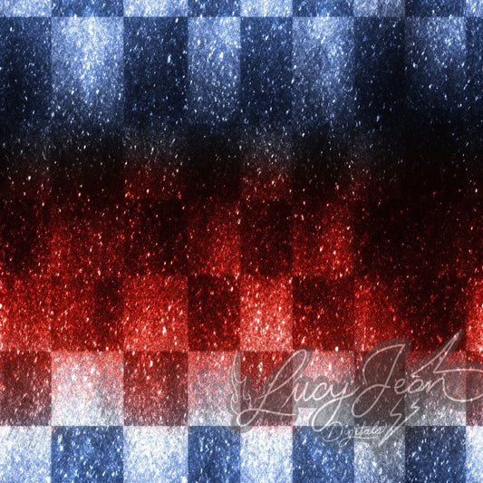 Red white and blue ombre checkered Seamless File- 2026