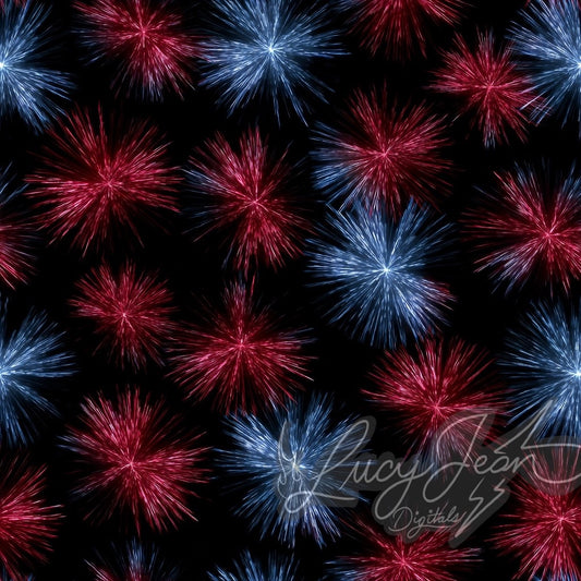 Red blue sparklers Seamless File- 2026
