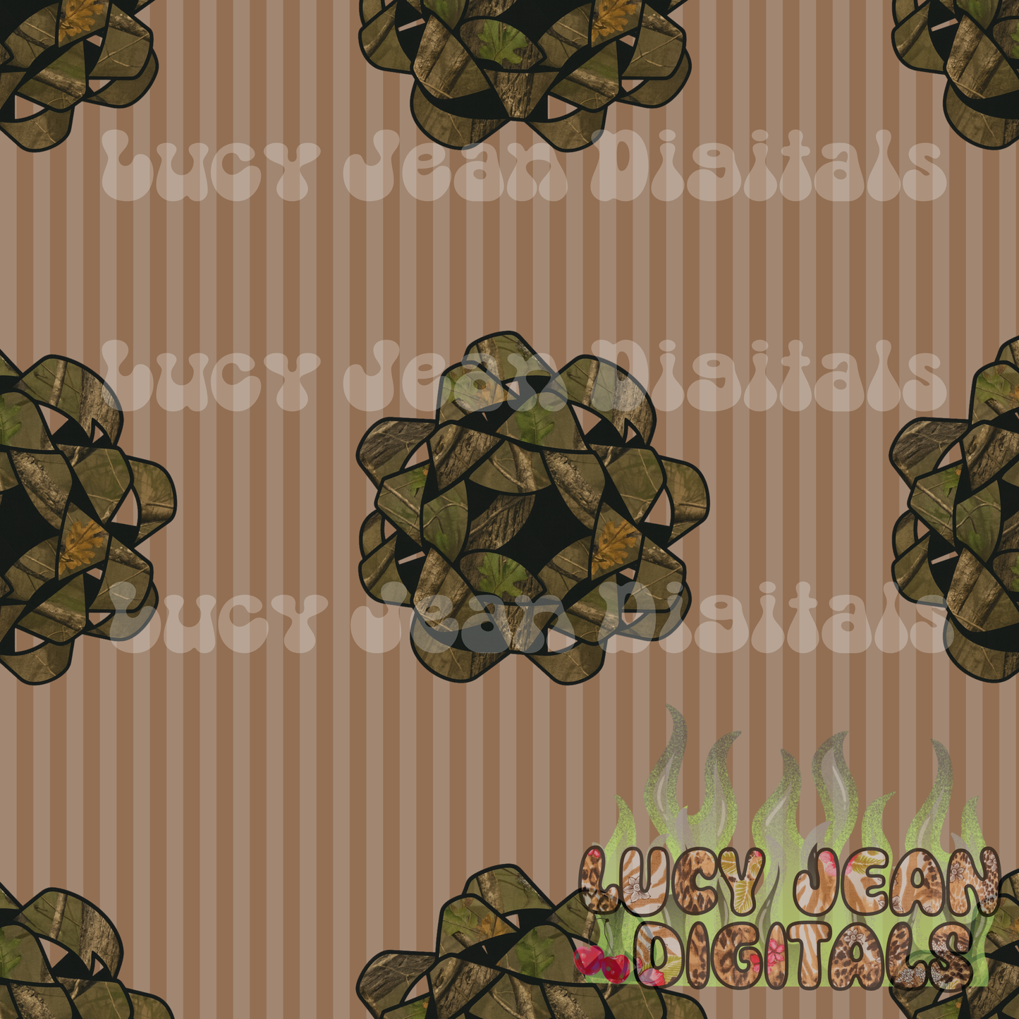 camo Bows Christmas stripes Seamless File