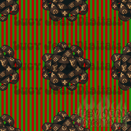 Boujee Bows Christmas Stripes traditional Seamless File