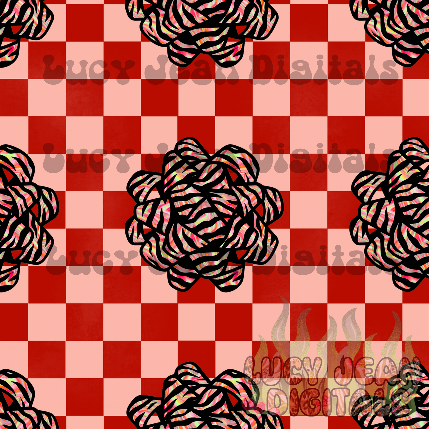 Holographic zebra Bows Christmas Seamless File