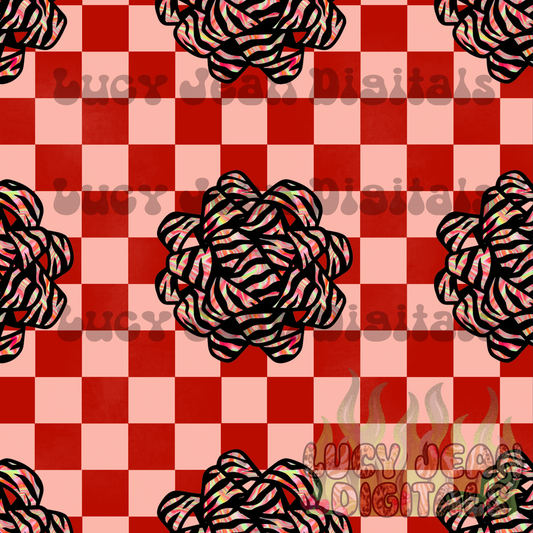 Holographic zebra Bows Christmas Seamless File