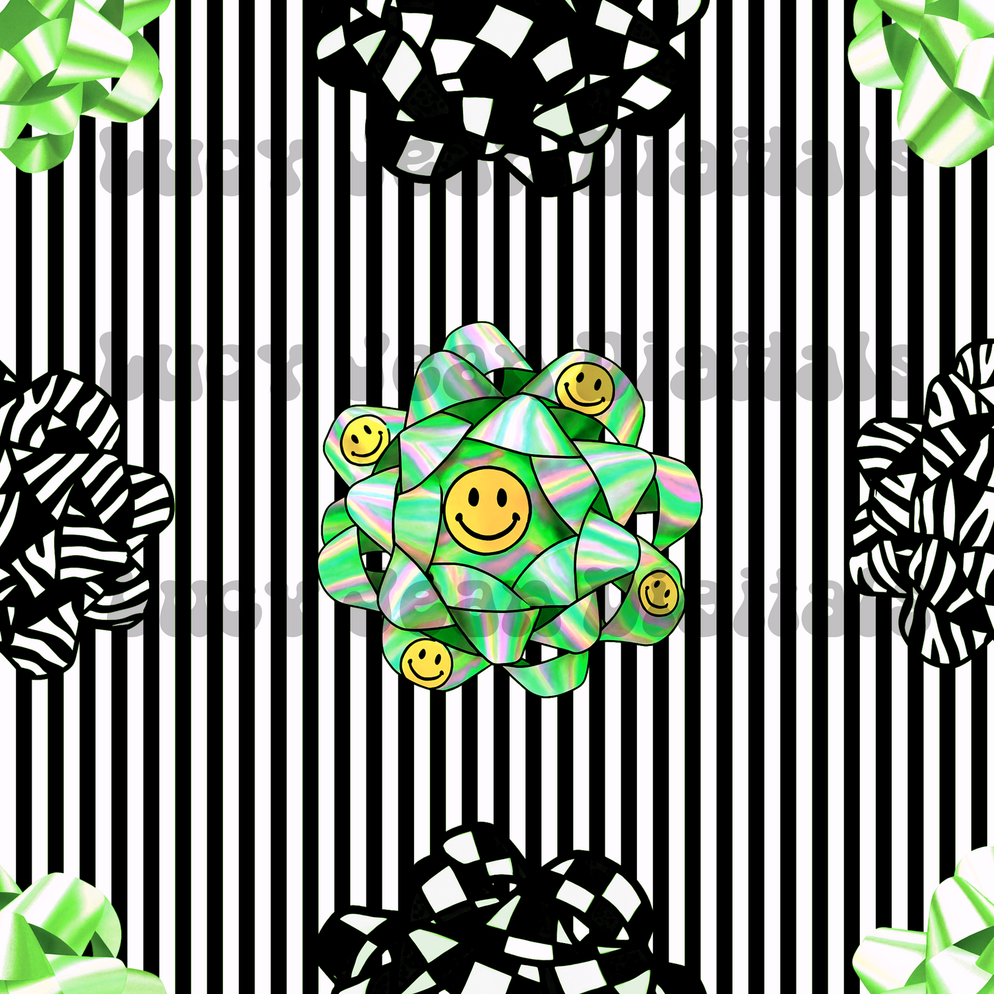 Green retro Bows Christmas stripes Seamless File