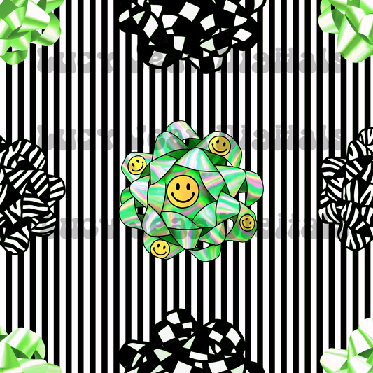 Green retro Bows Christmas stripes Seamless File
