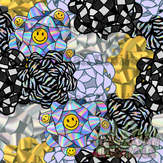 retro Bows Christmas Seamless File