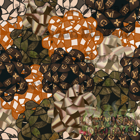 Boujee camo Bows Christmas Seamless File
