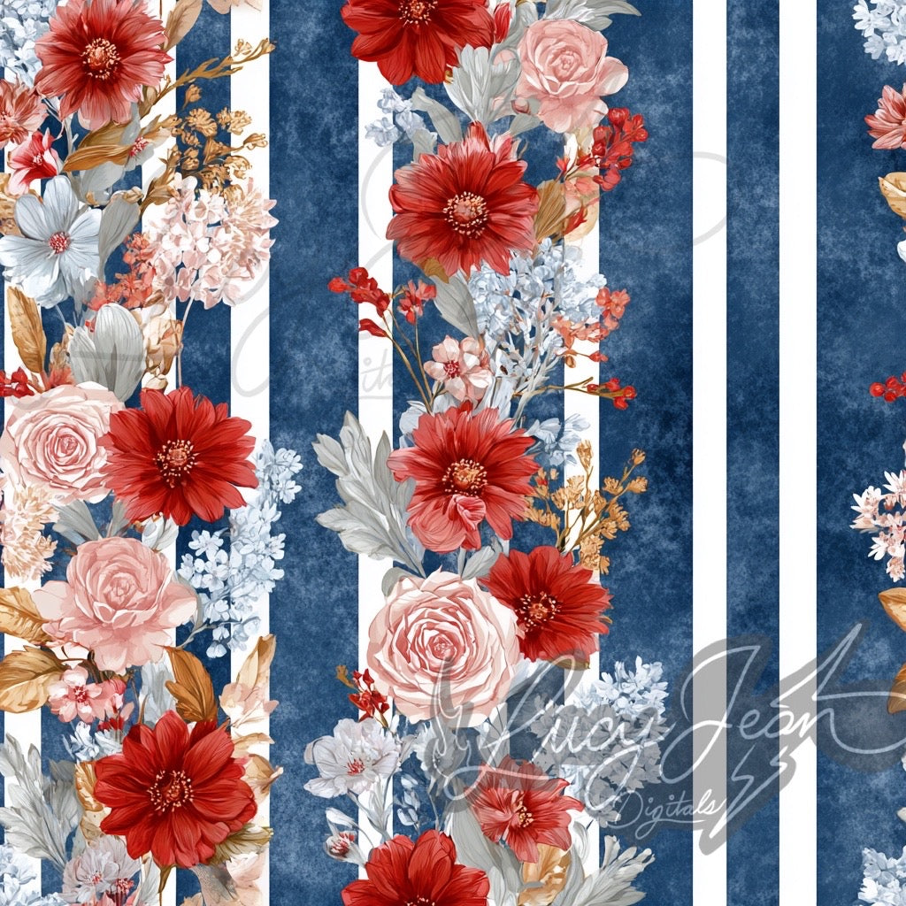 Americana vintage floral vibes Seamless File- 2026
