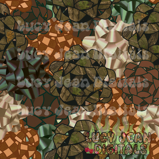 Camo Bows Christmas Seamless File