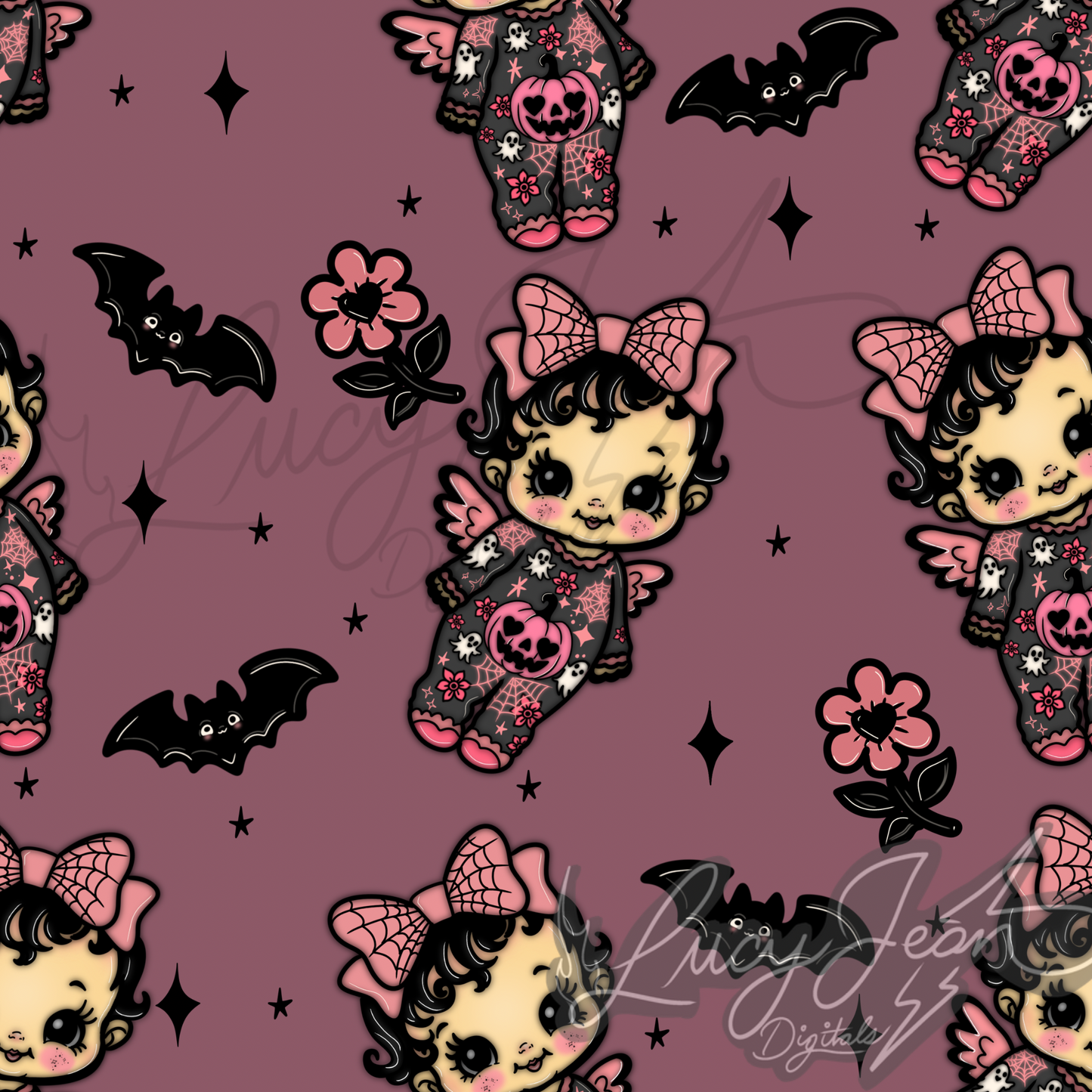LIMITED Halloween Kewpie Ghost seamless file