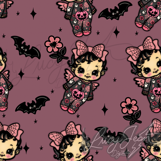 LIMITED Halloween Kewpie Ghost seamless file