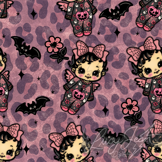 LIMITED Halloween Kewpie Ghost cheetah seamless file